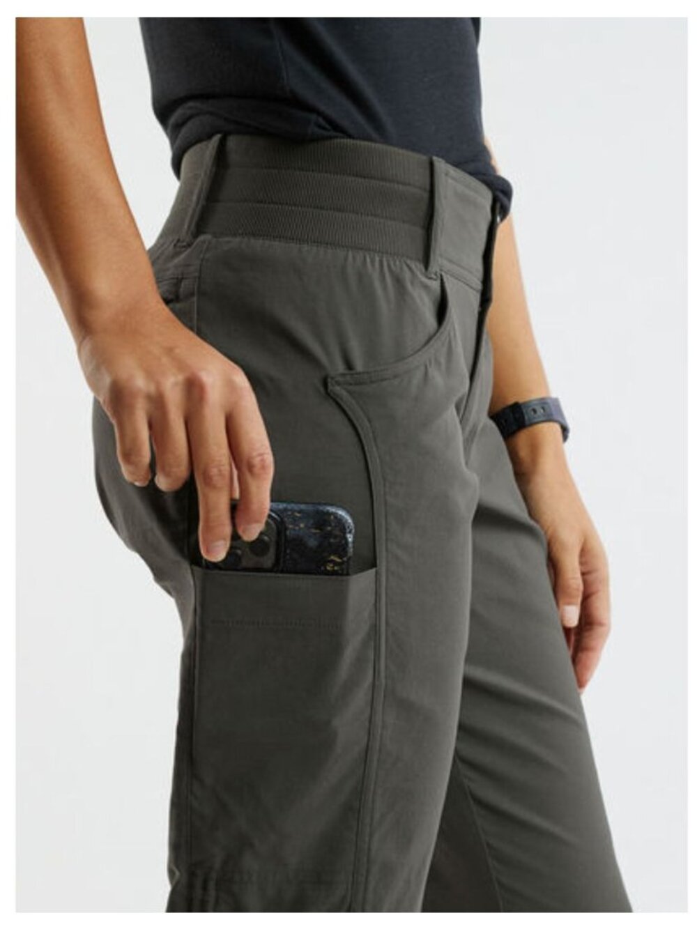 NWT Title Nine Women Gray Clamber Capri Hiking Nylon Pants 12 MSRP$109 - Picture 5 of 16